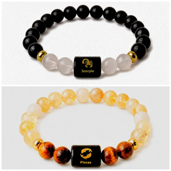 Original_Zodiac_Rashi_राशि_Bracelet_+FREE_5_Mukhi_Rudraksha_+_FREE_Raw_Pyrite_Stone