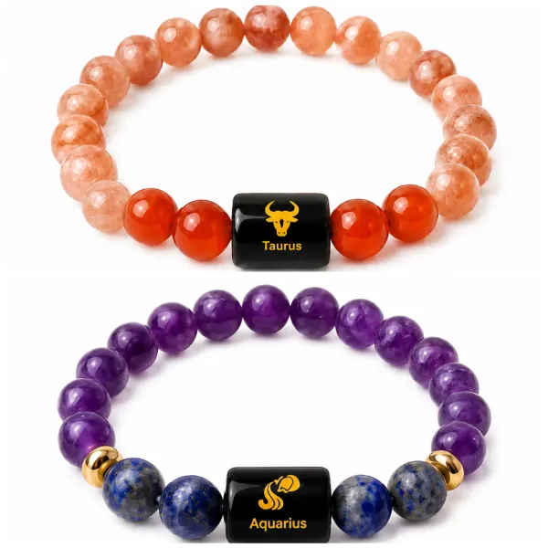 Original_Zodiac_Rashi_राशि_Bracelet_+FREE_5_Mukhi_Rudraksha_+_FREE_Raw_Pyrite_Stone