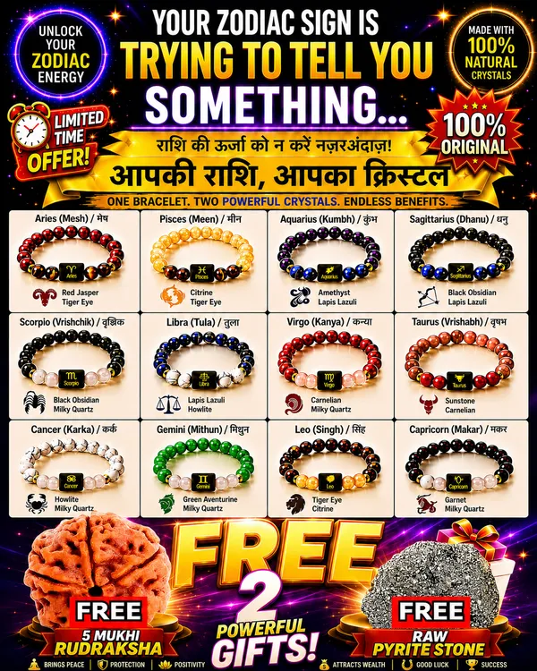 Original_Lab_Certified_Zodiac_Rashi_राशि_Bracelet_+_FREE_5_Mukhi_Rudraksha_+_Free_Raw_Pyrite_Stone