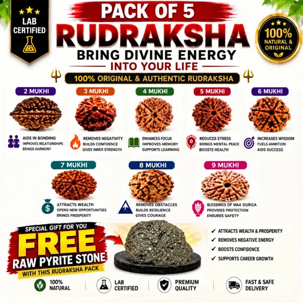 Original_with_LAB_Certificate_-_Rudraksha_Pack_of_5_+_FREE_Raw_Pyrite_Stone