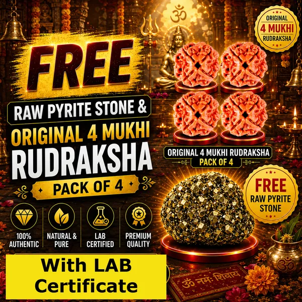 Original_with_LAB_Certificate_-_Rudraksha_Pack_of_4_+_FREE_Raw_Pyrite_Stone