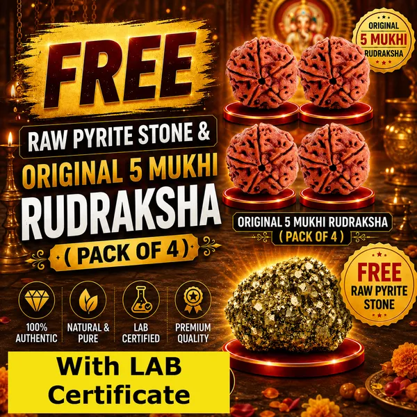 Original_with_LAB_Certificate_-_Rudraksha_Pack_of_4_+_FREE_Raw_Pyrite_Stone