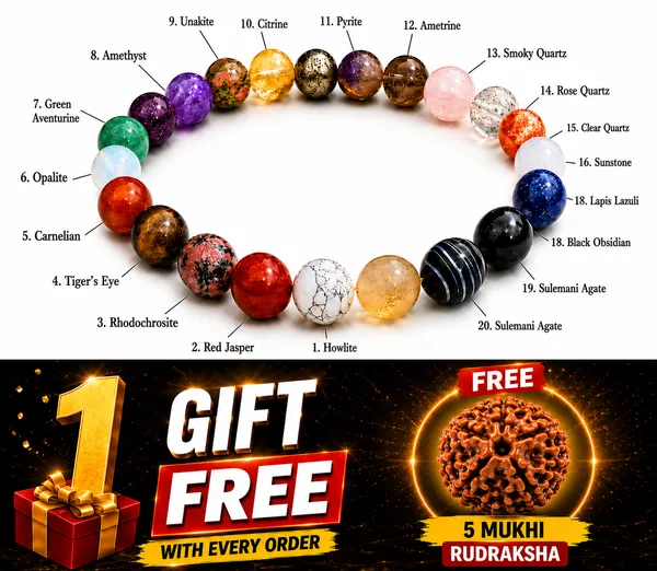 100%_Original_with_LAB_Certificate_-_20_Crystal_Energy_Collection_Bracelet_&_FREE_5_Mukhi_Rudraksha_