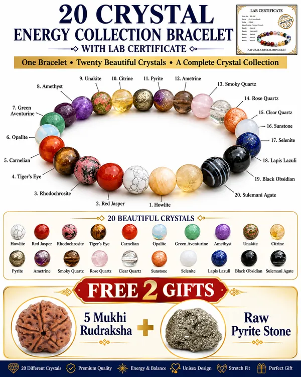 100%_Original_with_LAB_Certificate_-_20_Crystal_Energy_Collection_Bracelet_&_FREE_5_Mukhi_Rudraksha_+_Raw_Pyrite_Stone