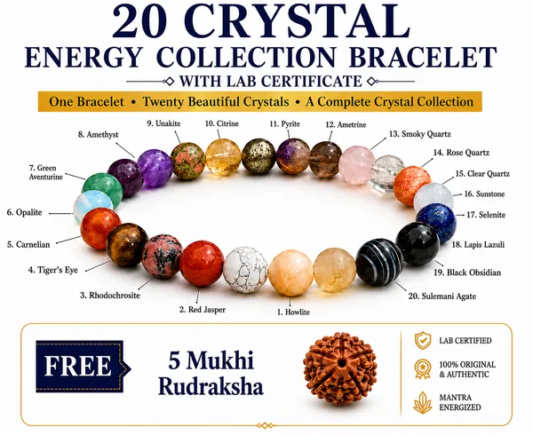 100%_Original_with_LAB_Certificate_-_20_Crystal_Energy_Collection_Bracelet_&_FREE_5_Mukhi_Rudraksha_