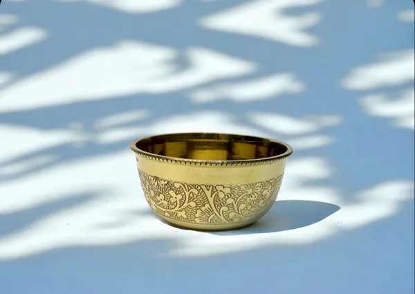 7_Pcs._Premium_Brass_Dinner_Set_Traditional_Thali_With_Glass_Bowls_Spoon_And_Fork