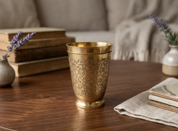 Brass_Decorative_Glass_With_Intricate_Floral_Embossing_(Pack_of_6_Pcs)