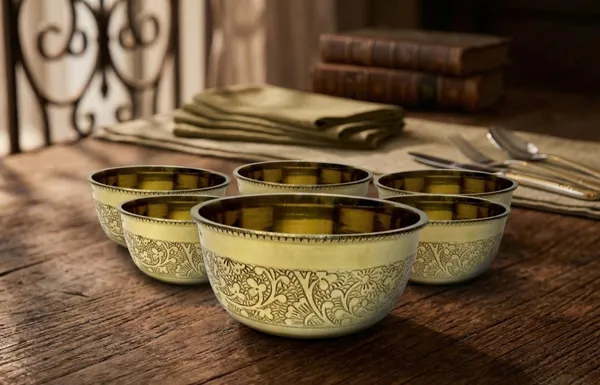 Brass_Bowl_With_Intricate_Floral_Engraving_Golden_Finish_(Pack_of_6_pcs)