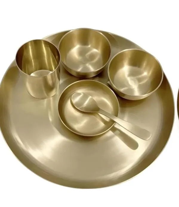 Bronze_(Kansa)_Dinnerware_Set_-_Includes_Plate,_Bowls,_Glass,_Spoon