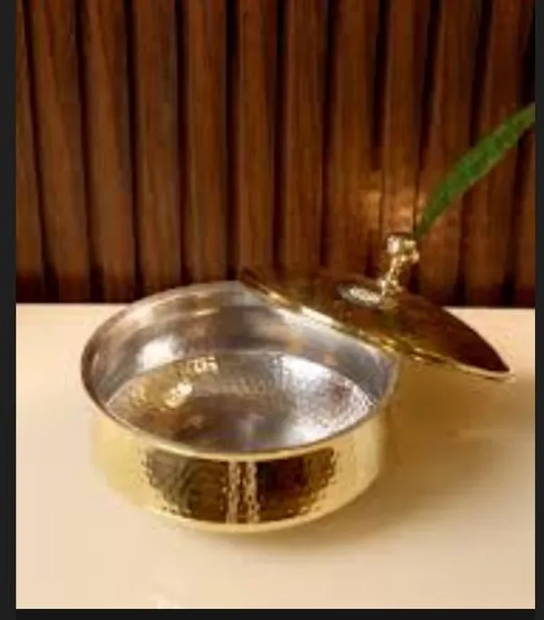 Pure_Brass_Lagan_Cooking_Vessel_With_Hammered_Gold_Finish_(_Inside_TIN_kalai_coating)