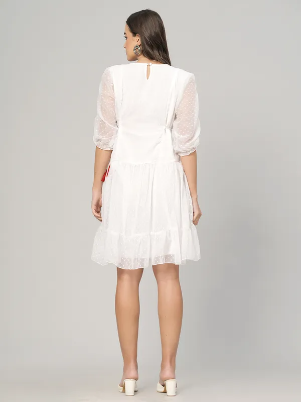 White_Embroidered_Tiered_Short_Dress_With_Sheer_Sleeves