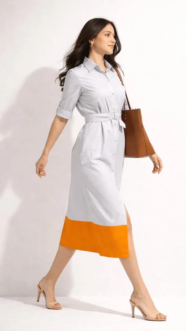Color_Block_Shirt_Dress_With_Belt_Sky_Blue_And_Orange
