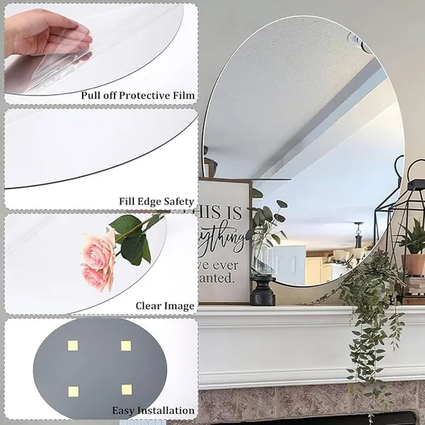 Self_Adhesive_Acrylic_Mirror_Tiles_Flexible_Plastic_Frameless_2_5Mm_Thick_Wall_Stickers_For_Home_D_Cor_Diy_Craft_And_Bedroom_Wall_Decoration_Pack_Of_1_Oval_12_X_16_Inches