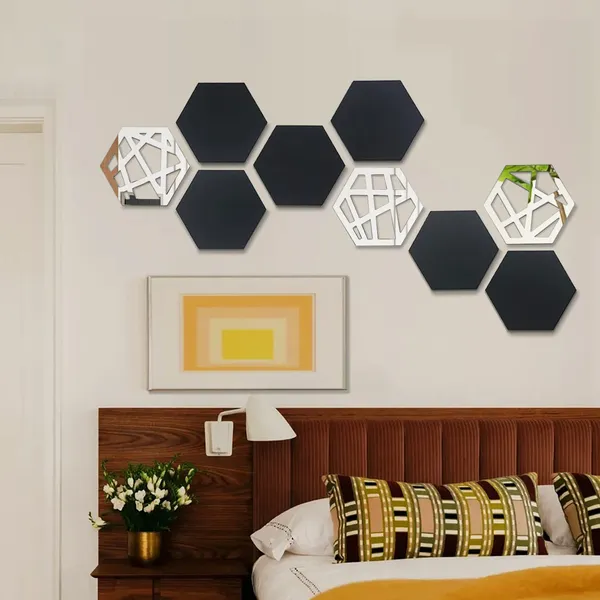 9Pcs_Mid_Century_Modern_Acrylic_Black_Wall_Art_No_Real_Mirror_Bohemian_Aesthetic_Hexagon_Wall_Panels_For_Bedroom_Living_Room_Decor