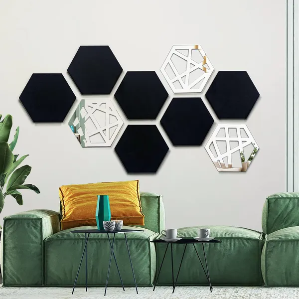 9Pcs_Mid_Century_Modern_Acrylic_Black_Wall_Art_No_Real_Mirror_Bohemian_Aesthetic_Hexagon_Wall_Panels_For_Bedroom_Living_Room_Decor