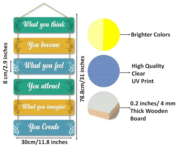 The_Earthy_House_Room_Decor_Wall_Hanging_Bedroom_Living_Room_Home_Decor_Inspirational_Quotes_What_You_Think_Set_Of_6