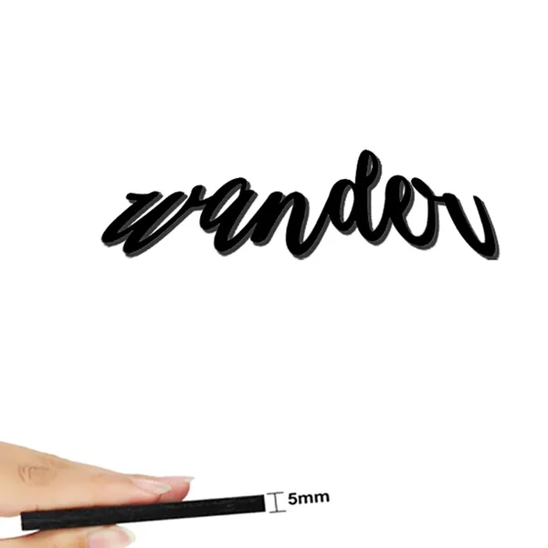 Wander_Mdf_Plaque_Painted_Cutout_Ready_To_Hang_For_Home_Office_Bedroom_Gift_6Mm_Thickness_Black_3_X_10_Inch