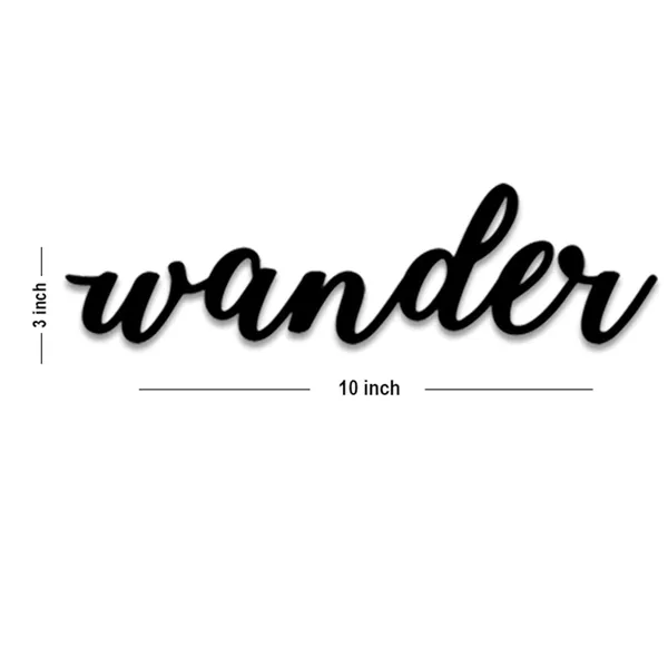 Wander_Mdf_Plaque_Painted_Cutout_Ready_To_Hang_For_Home_Office_Bedroom_Gift_6Mm_Thickness_Black_3_X_10_Inch