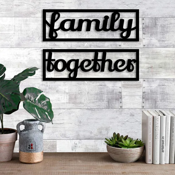 Family_Together_Mdf_Plaque_Painted_Cutout_Ready_To_Hang_Home_D_Cor_Wall_D_Cor_Wall_Art_5_5_X_11_7_Inch_Black