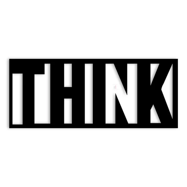 Think_Black_Mdf_Plaque_Cutout_Ready_To_Hang_For_Home_Office_Wall_Art_D_Cor_Wall_Art_Hanging_Decorative_Item_Home_Decoration_Size_7_X_10_Inches