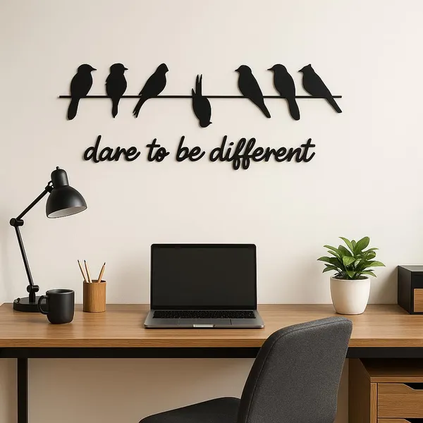 Dare_To_Be_Different_Wooden_Wall_D_Cor_4Mm_Black_Mdf_Cutout_Birds_On_Wire_Script_Text_Motivational_Wall_Art_For_Living_Room_Bedroom_Office_Easy_Installation_With_Double_Sided_Tape