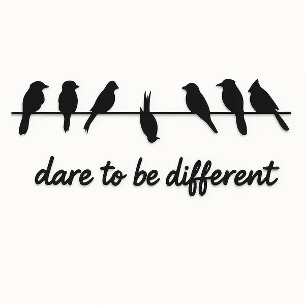 Dare_To_Be_Different_Wooden_Wall_D_Cor_4Mm_Black_Mdf_Cutout_Birds_On_Wire_Script_Text_Motivational_Wall_Art_For_Living_Room_Bedroom_Office_Easy_Installation_With_Double_Sided_Tape