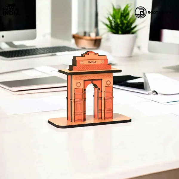 India_Gate_Wooden_Desk_Organizer_With_Test_Tube_Planter_Pen_Stand_Visiting_Card_Holder_Table_Top_Patriotic_Souvenir_Independence_Day_Gift