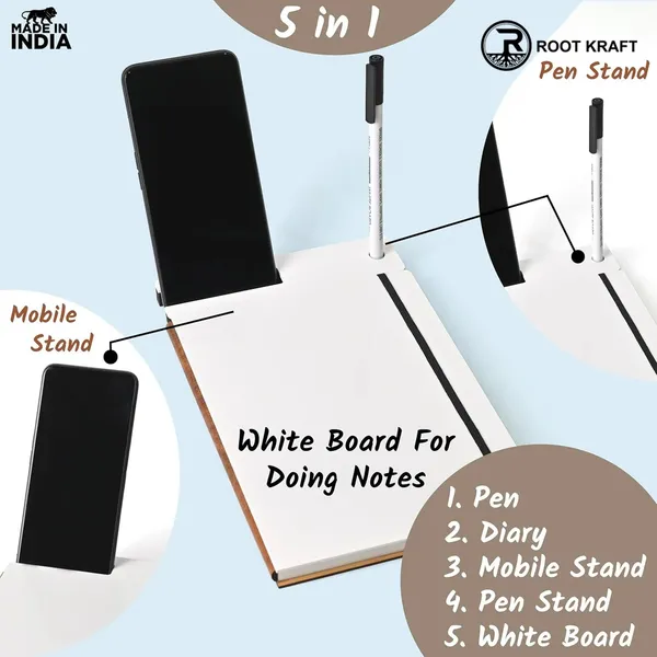 Wooden_Smart_Diary_With_White_Board_Marker_A5_Notebook_With_Mobile_Pen_Stand_Personal_Use_Office_Corporate_Gift