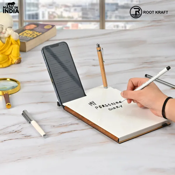Wooden_Smart_Diary_With_White_Board_Marker_A5_Notebook_With_Mobile_Pen_Stand_Personal_Use_Office_Corporate_Gift