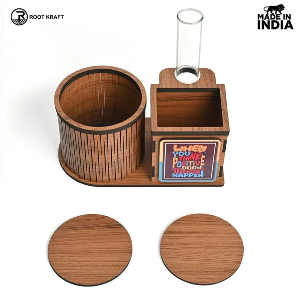 Test_Tube_Planter_With_Wooden_Water_Bottle_Holder_Wooden_Pen_Stand_Coasters_Corporate_Gifts_Eco_Friendly