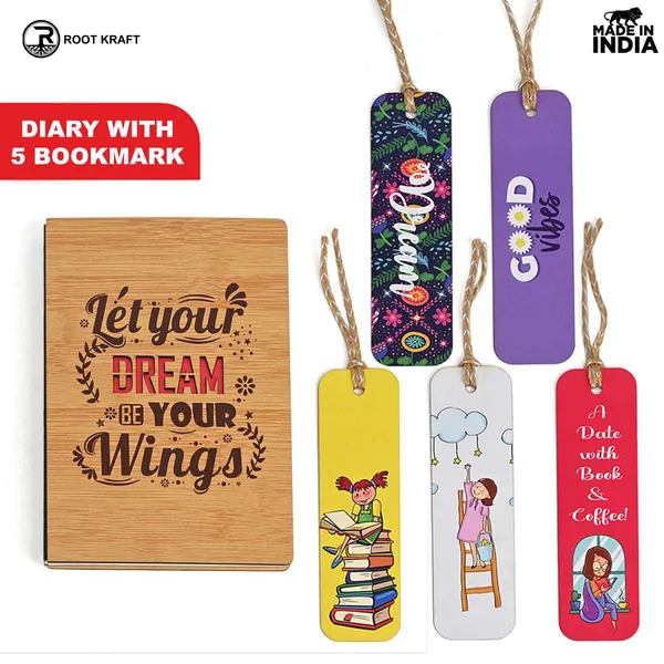 Diary_Notebook_With_5_Colourful_Bookmarks_Motivational_Quotes_190_Quality_Pages