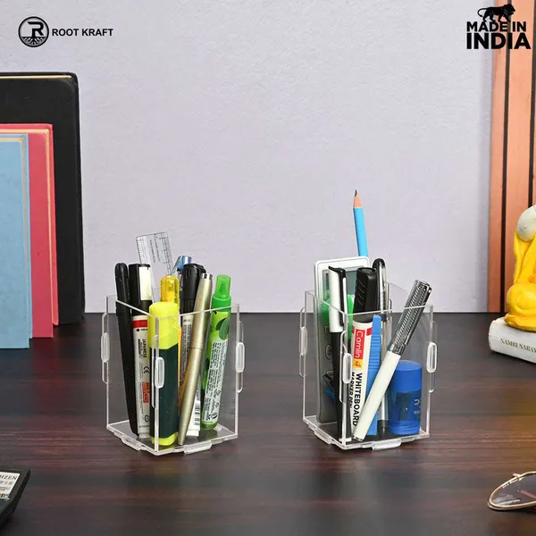 Desk_Organizer_4_Piece_Acrylic_Pen_Holder_Crystal_Clear_Pencil_Holder_Stationery_Organizer