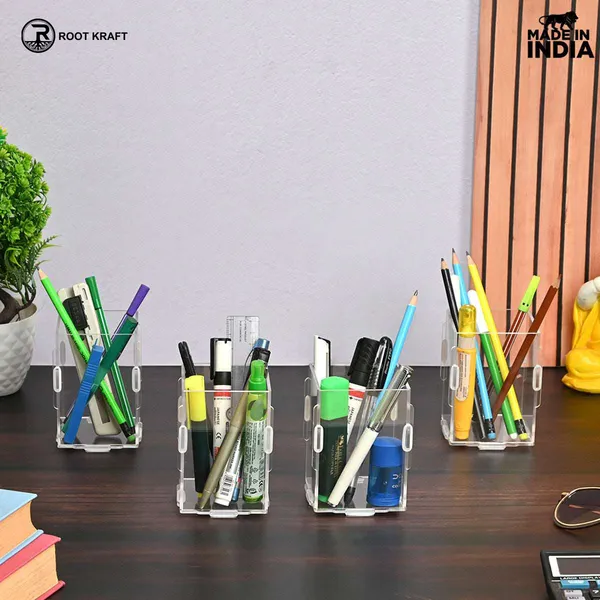 Desk_Organizer_4_Piece_Acrylic_Pen_Holder_Crystal_Clear_Pencil_Holder_Stationery_Organizer