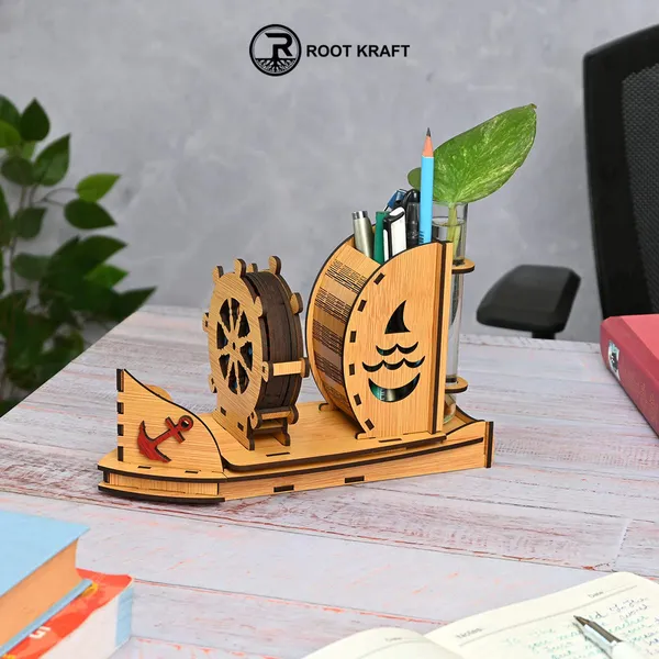 Boat_Shape_Coaster_Stand_With_Set_Of_6_Coaster_Cute_Test_Tube_Planter