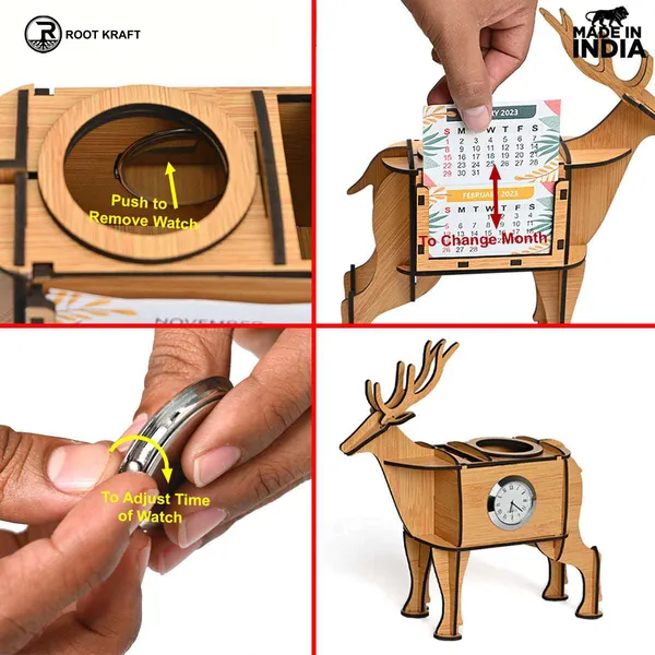 Deer_Showpiece_Desk_Organizer_With_Clock_Calendar_2024_Home_Office_Decor