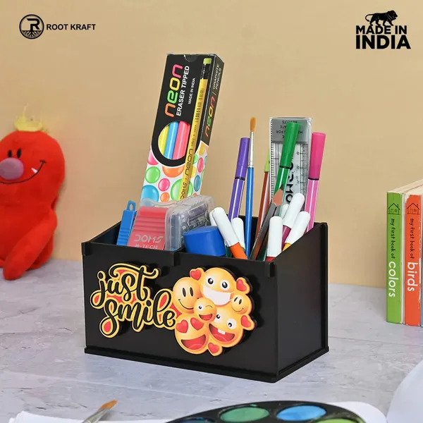 2_Compartment_Funky_Cosmetic_Organizer_Desk_Organizer_For_Girls_Makeup_Box_With_Smileys_And_Emoji_Eco_Friendly