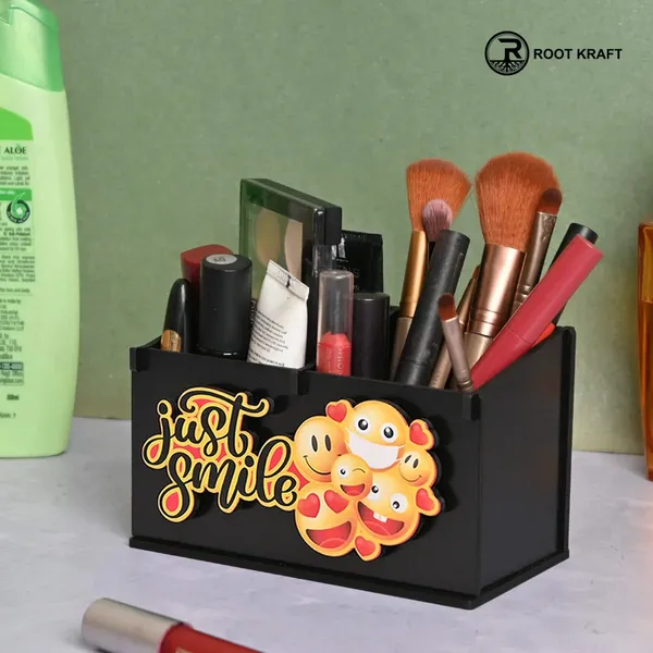 2_Compartment_Funky_Cosmetic_Organizer_Desk_Organizer_For_Girls_Makeup_Box_With_Smileys_And_Emoji_Eco_Friendly