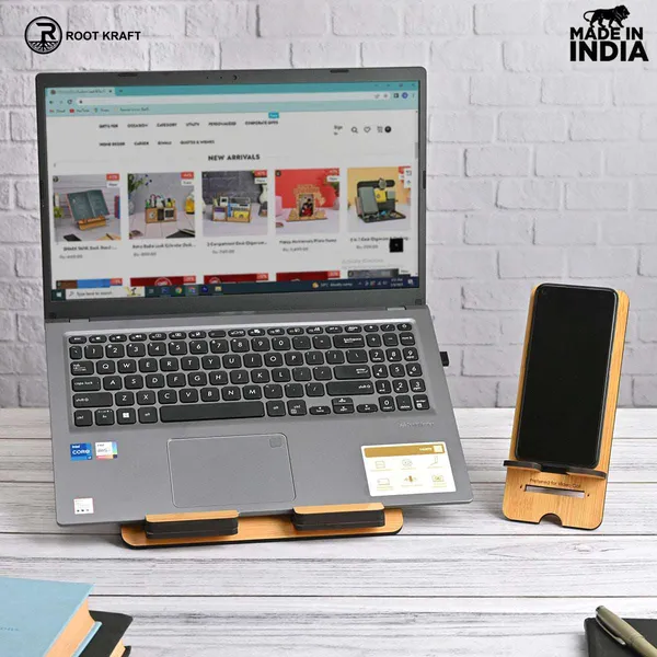 3_Level_Portable_Laptop_Stand_With_Portable_Mobile_Holder_Combo_Work_From_Home_Corporate_Gifts