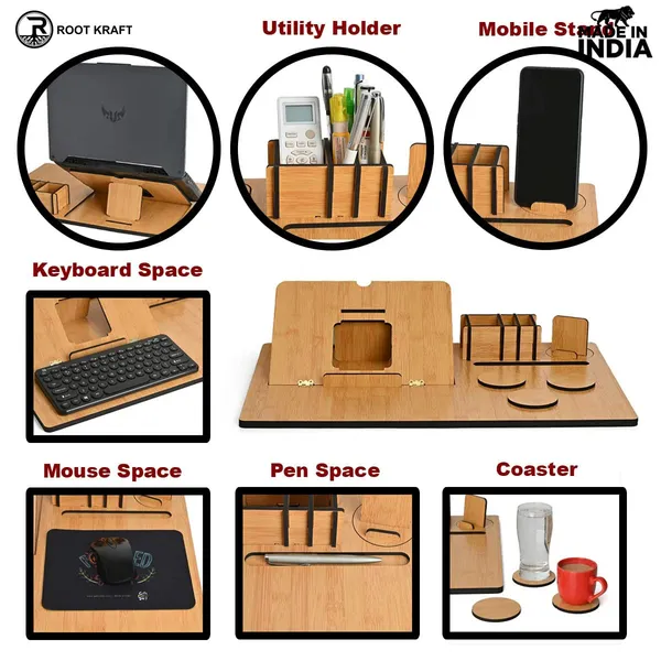 Lapdesks_Premium_All_In_One_Table_Top_For_Laptop_Stand_With_Cooling_Pad_Keyboard_And_Mouse_Pad_Mobile_Stand_Stationary_Desk_Organizers_And_Coaster_Set_All_In_One