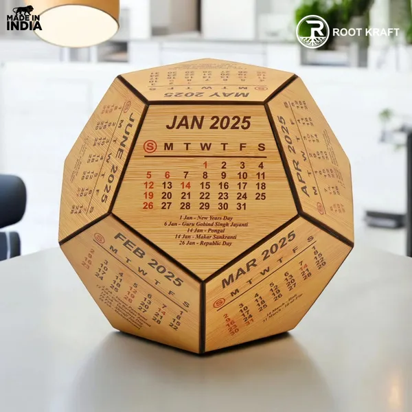3D_Pentagon_Desk_Calendar_2025_Table_Calendar_Eco_Friendly