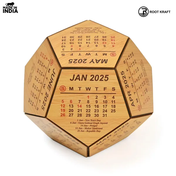 3D_Pentagon_Desk_Calendar_2025_Table_Calendar_Eco_Friendly