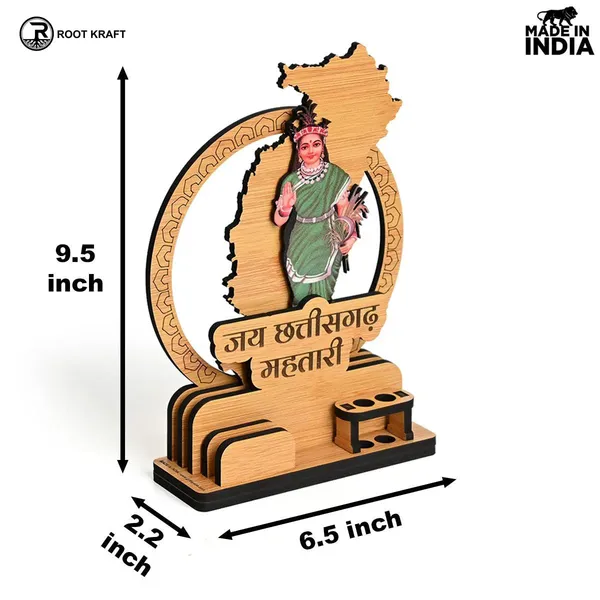 Political_Pen_Stand_And_Card_Holder_Chhattisgarh_Mahtari_Chhattisgarh_Map_Mementos
