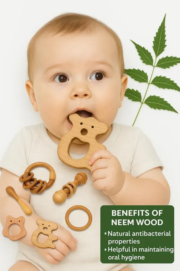 Organic_Neem_Wood_6_Shape_Teether_Combo_For_Baby_1_Ring_1_Dumbbell_2_Rattle_1_Owl_1_Koala_Safe_Natural_Teething_Toys