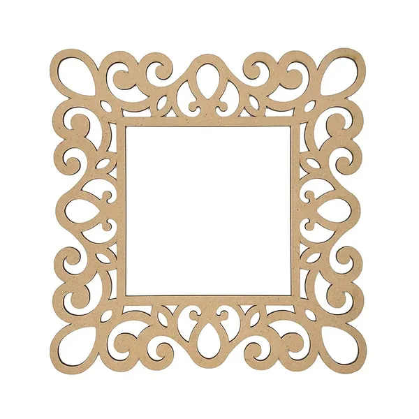 3Mm_2Pc_Hard_Unfinished_Wood_Mdf_Square_Mirror_Photo_Frame_Cutout_For_Craft_Diy_Projects_Art_Class_Home_Decoration_Embellishment