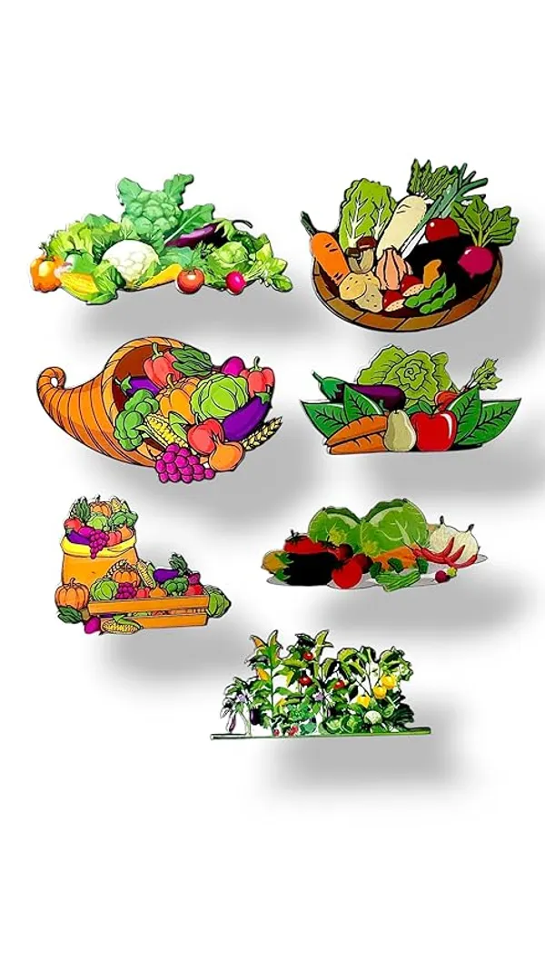 Vegetables_Theme_Wooden_Fridge_Magnets_Set_Of_7_2Mm_Thickness