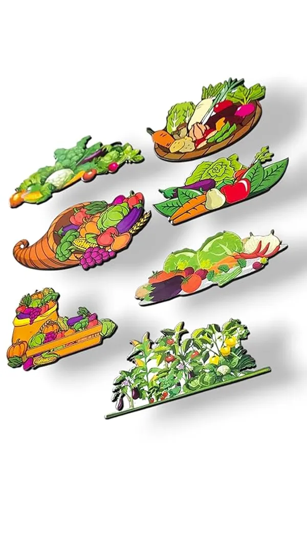 Vegetables_Theme_Wooden_Fridge_Magnets_Set_Of_7_2Mm_Thickness
