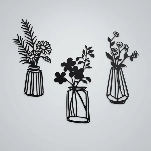 Root_Kraft_3_Pieces_Black_Wooden_Flowers_Wall_Decor_Design_1