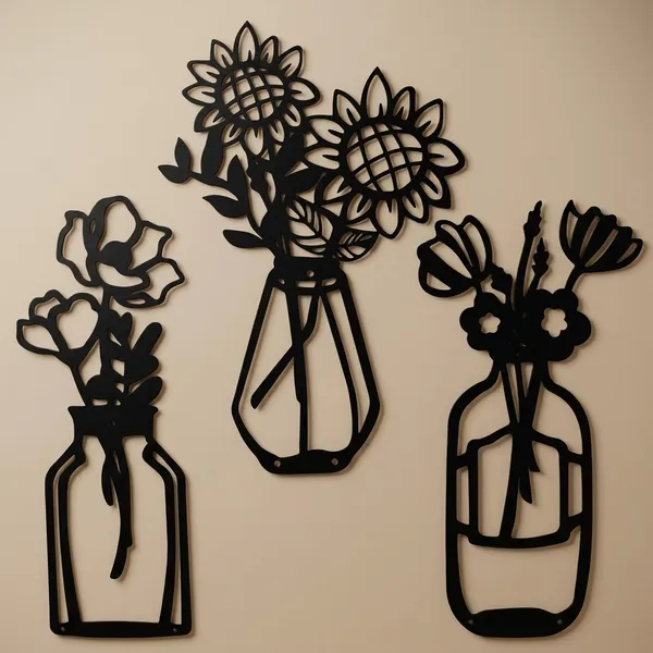 Root_Kraft_3_Pieces_Black_Wooden_Flowers_Wall_Decor_Design_4