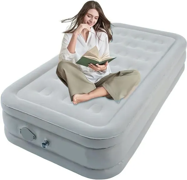 1_Seater_Inflatable_Bed_with_Rechargeable_Pump_Grey