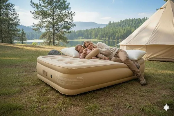 4_Seater_Inflatable_Sofa_Cum_Bed_Cream_White